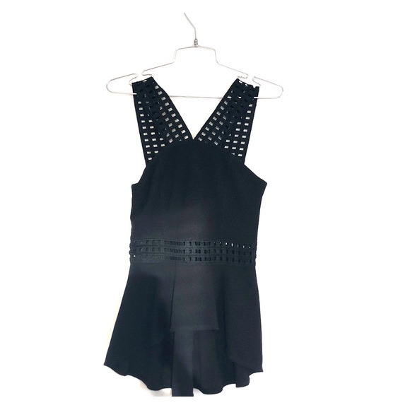 Black Bebe peplum top size XS - Picture 1 of 4